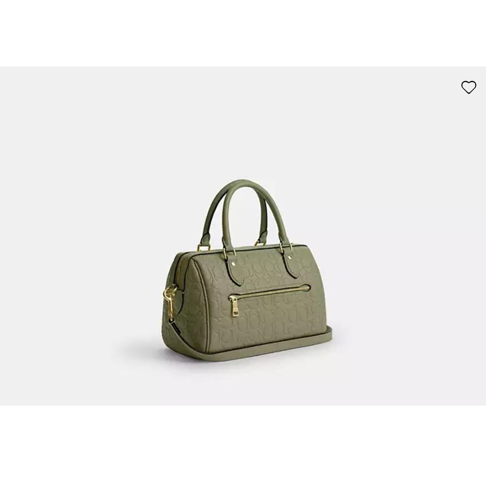 Rowan Satchel Bag In Signature Leather in Pebbled leather/Gold/Pistachio - Picture 2 of 6